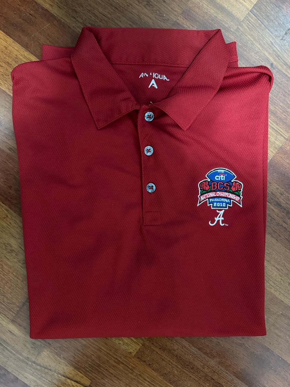 Antigua Red Alabama Embroidered Polo